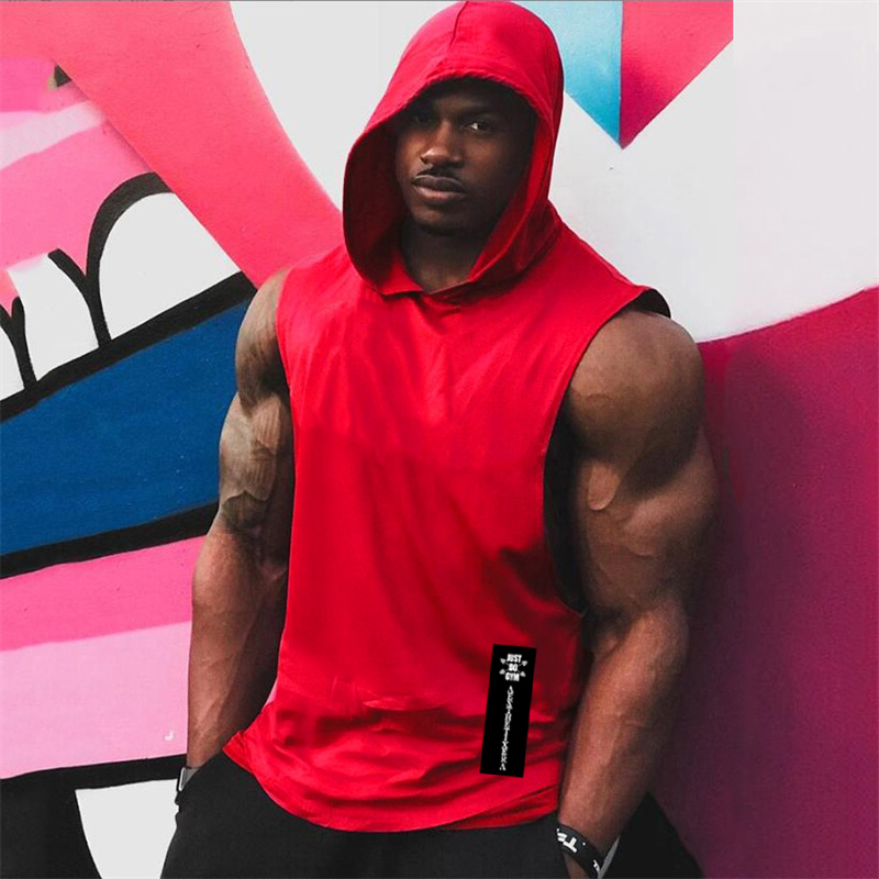 Gym Hooded Clothing Summer Cot - Tank Top Muscle 评论和价格