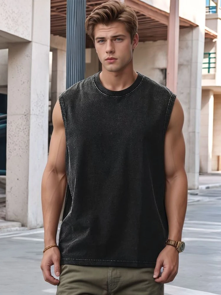 2025 Summer New Men's Washed C - Tank Top Muscle 评论和价格