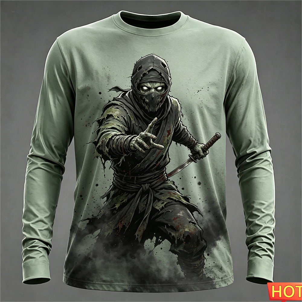 Autumn winter Men's Long sleev - Tee Graphic Print 评论和价格