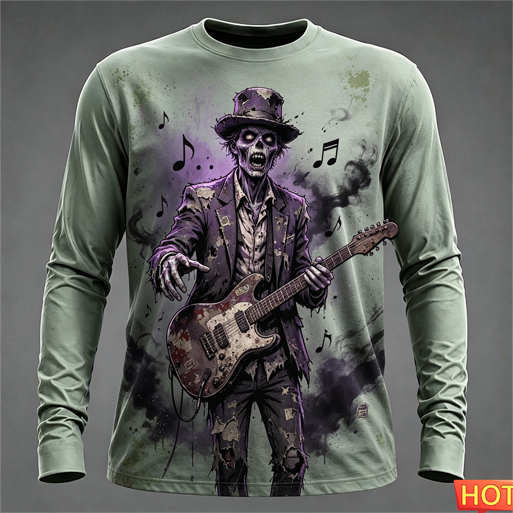 Autumn winter Men's Long sleev - Tee Graphic Print 评论和价格